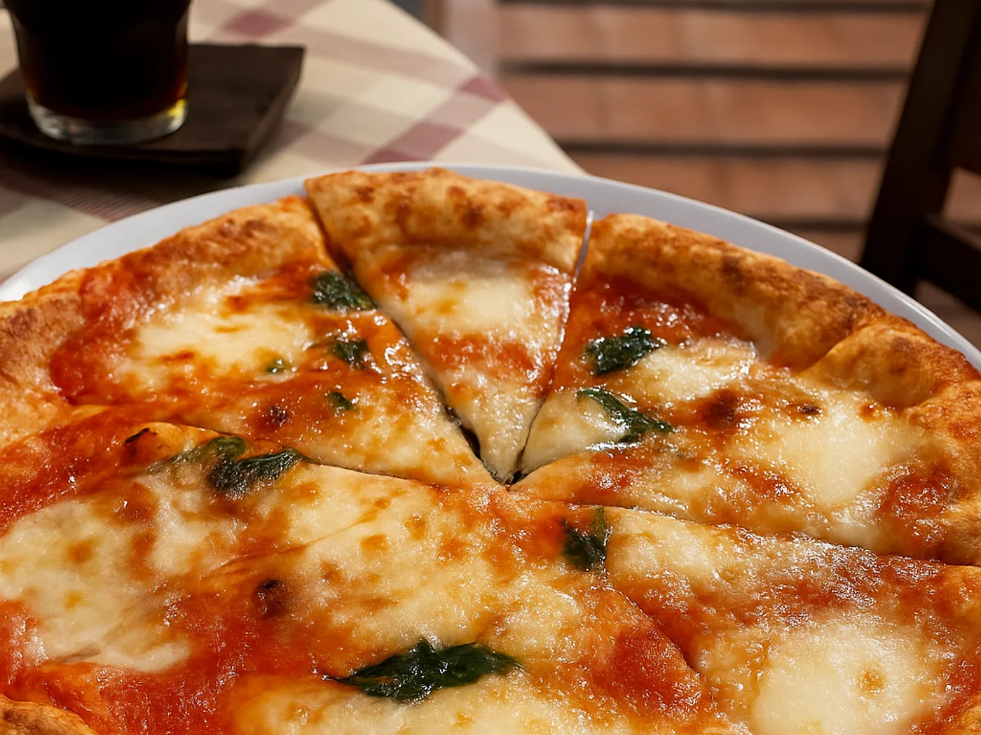 Pizza margherita cotta nel forno